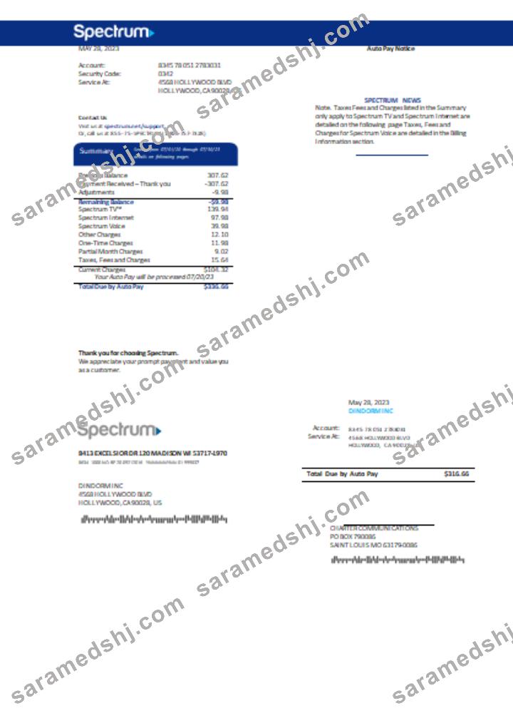 Spectrum utility business bill SCR